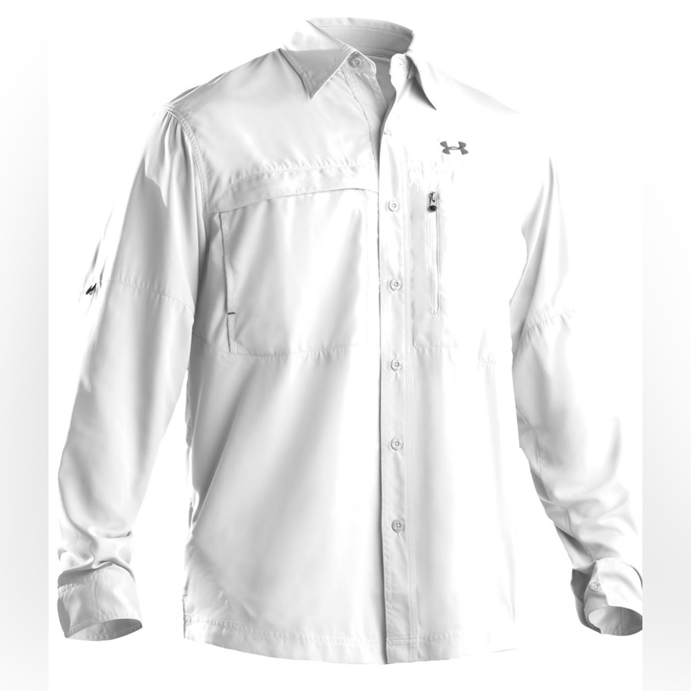 Under Armour Flats Guide outdoor shirts Orange And Dark baby blue Small - Picture 10 of 16